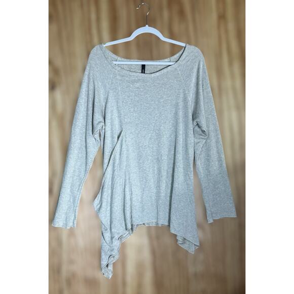 Elan Sz M Asymmetrical Tunic Top Neutral Minimalist Slouchy Boho Cozy Loungewear - Picture 2 of 7